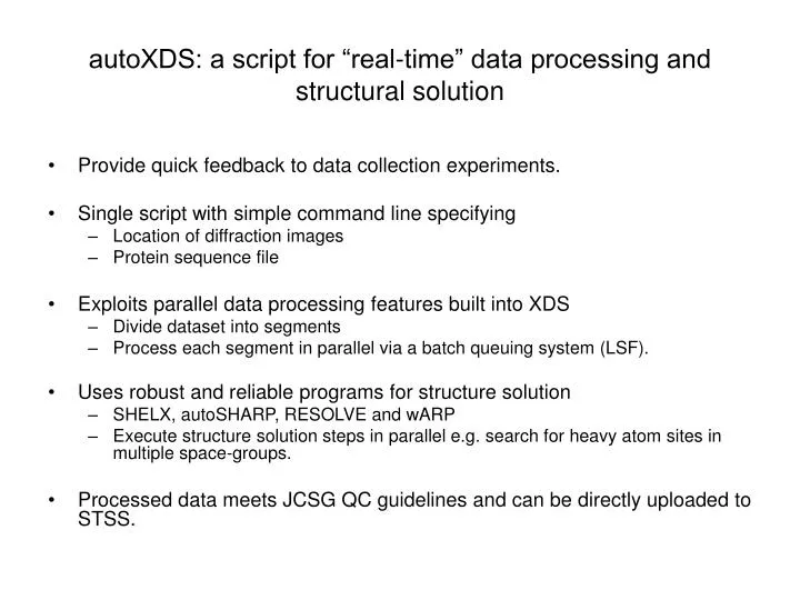 autoxds a script for real time data processing and structural solution