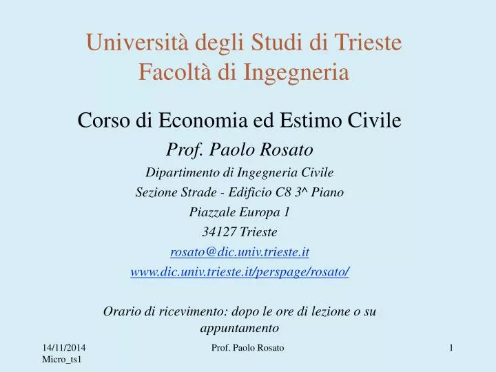 universit degli studi di trieste facolt di ingegneria