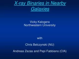 X-ray Binaries in Nearby Galaxies