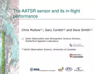 The AATSR sensor and its in-flight performance