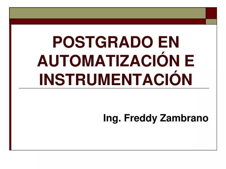 postgrado en automatizaci n e instrumentaci n