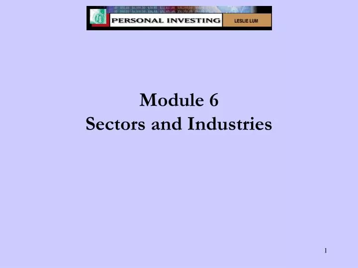 module 6 sectors and industries