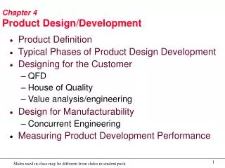 Chapter 4 Product Design/Development