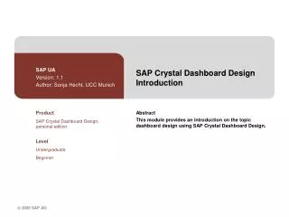 SAP Crystal Dashboard Design Introduction