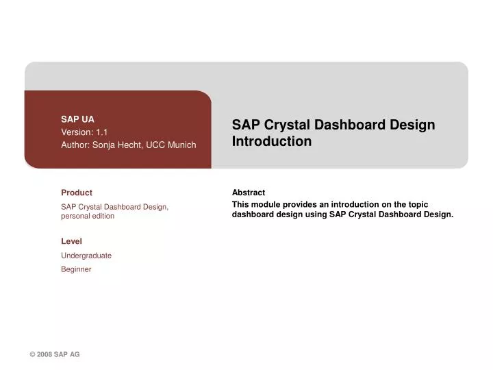 sap crystal dashboard design introduction