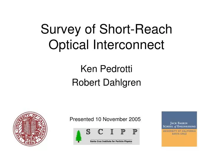 survey of short reach optical interconnect