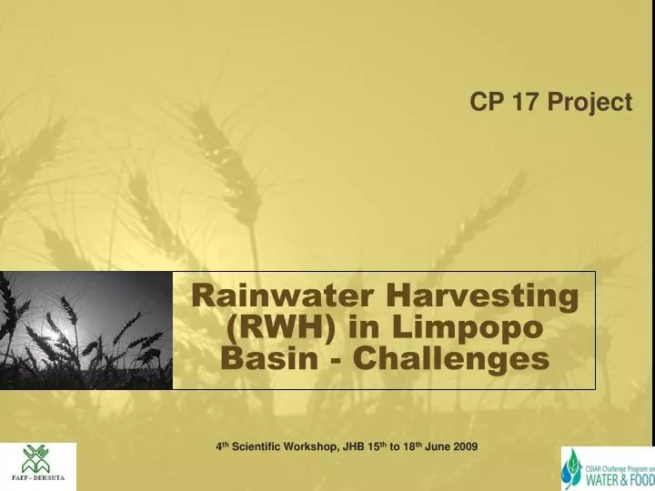 rainwater harvesting rwh in limpopo basin challenges