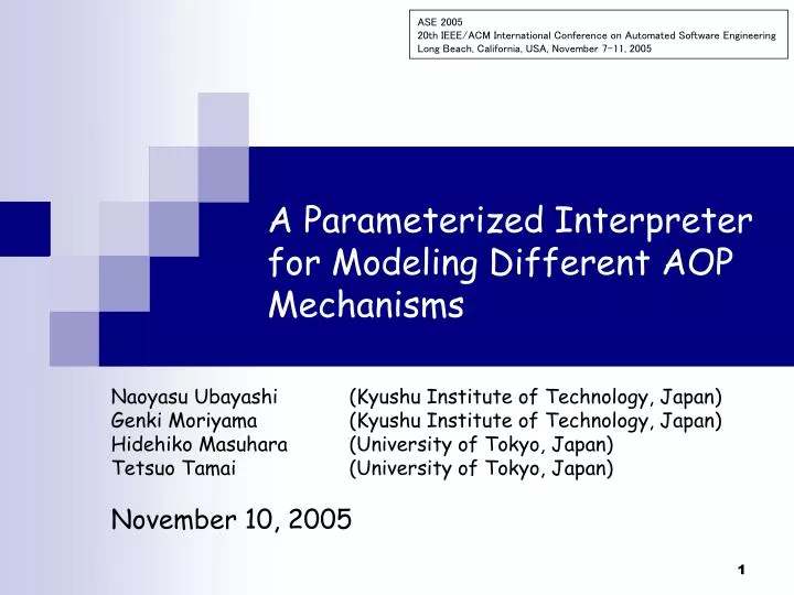 a parameterized interpreter for modeling different aop mechanisms