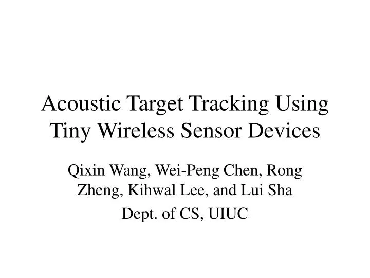 acoustic target tracking using tiny wireless sensor devices