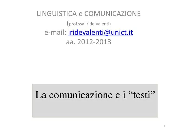 la comunicazione e i testi