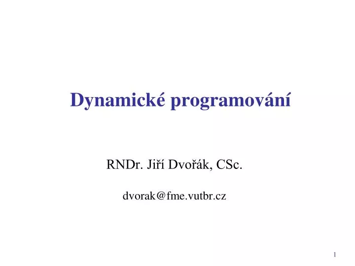 dynamick programov n