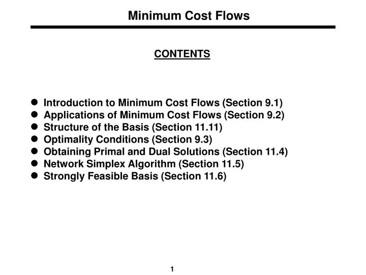 minimum cost flows