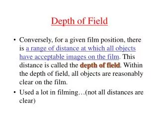 Depth of Field