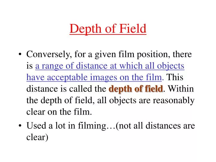 depth of field