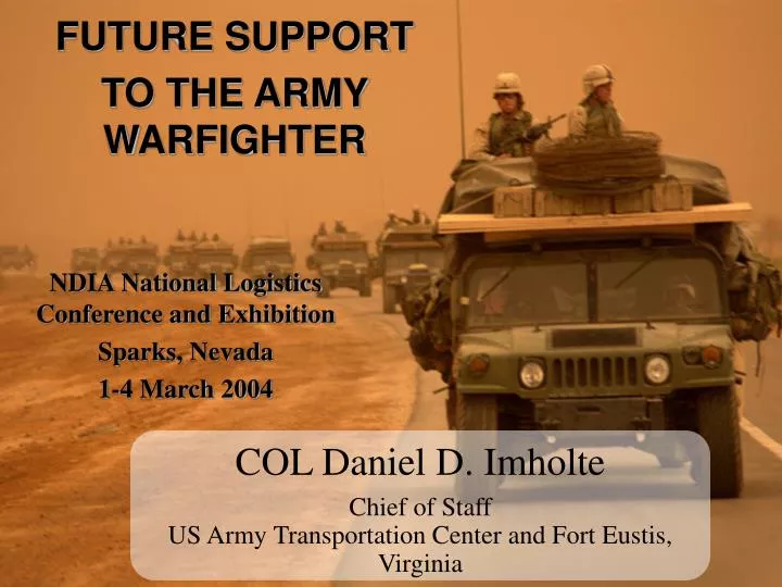 col daniel d imholte chief of staff us army transportation center and fort eustis virginia