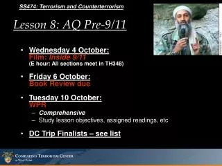 Lesson 8: AQ Pre-9/11