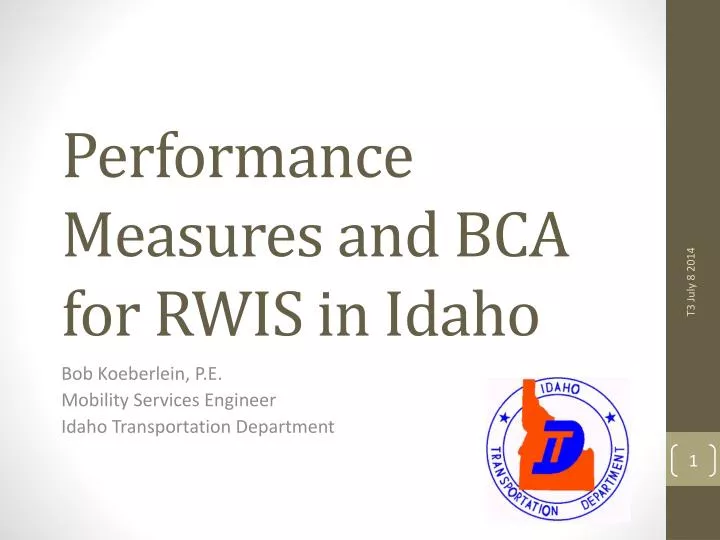 performance measures and bca for rwis in idaho