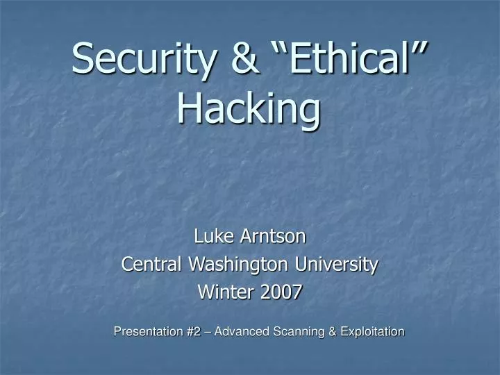 security ethical hacking