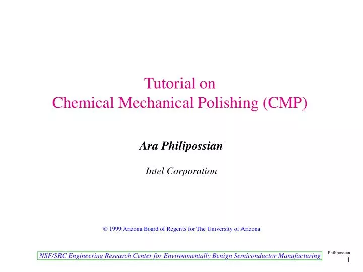 tutorial on chemical mechanical polishing cmp