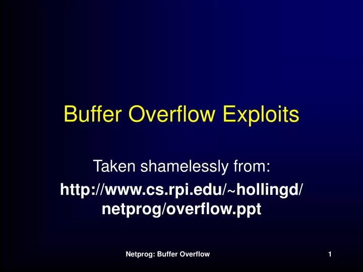 buffer overflow exploits