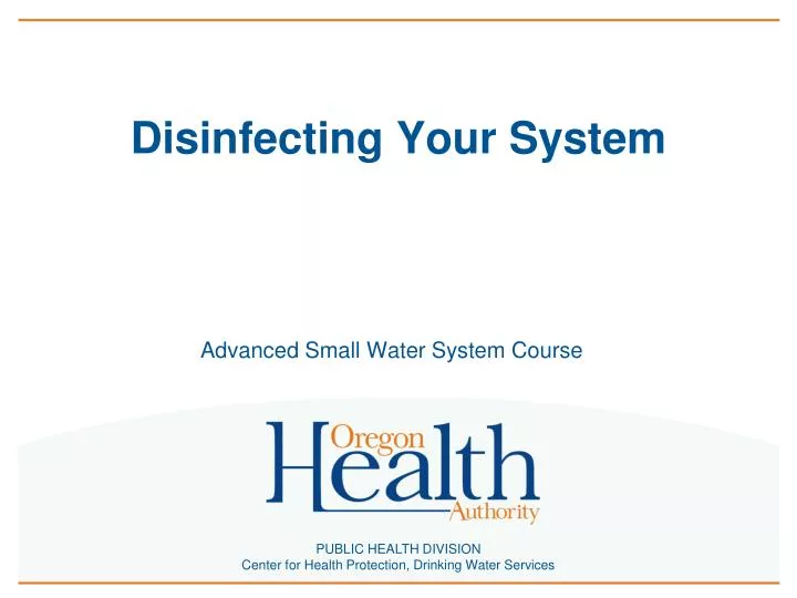 disinfecting your system