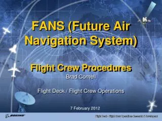 FANS (Future Air Navigation System) Flight Crew Procedures