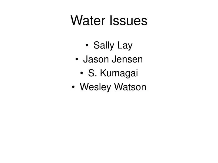 water issues
