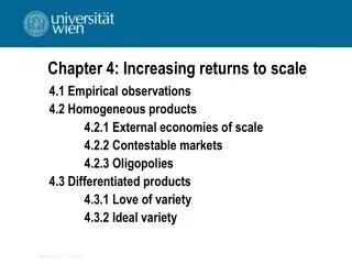 Chapter 4: Increasing returns to scale