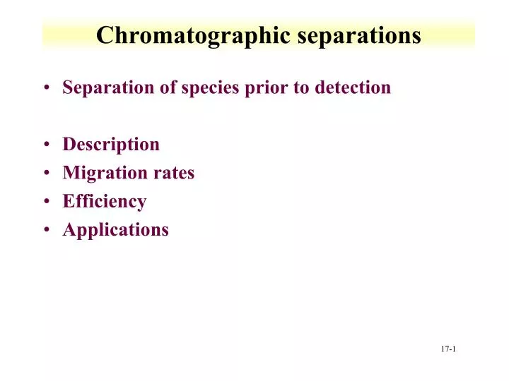 chromatographic separations