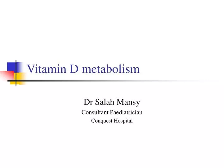 vitamin d metabolism
