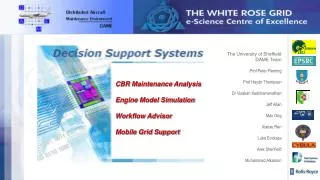 CBR Maintenance Analysis Engine Model Simulation Workflow Advisor Mobile Grid Support