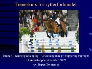 trenerkurs for rytterforbundet