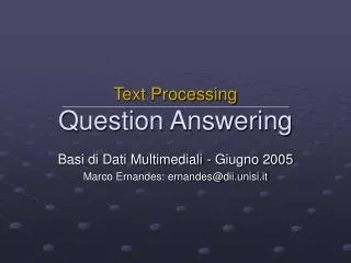 text processing question answering