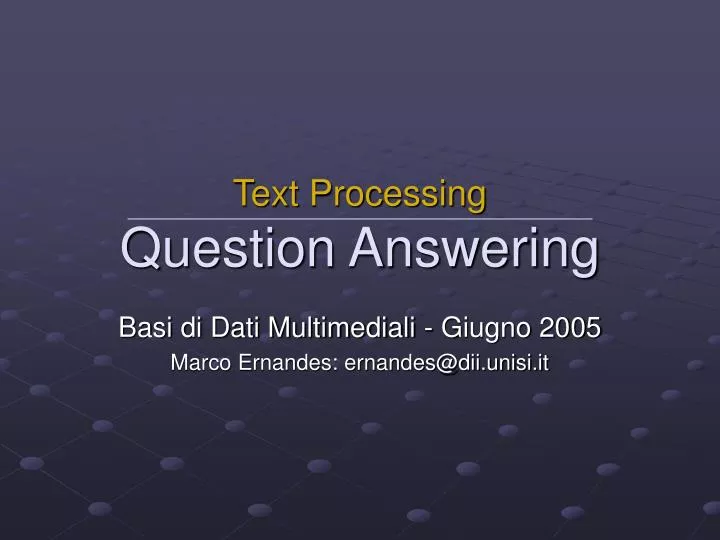 text processing question answering