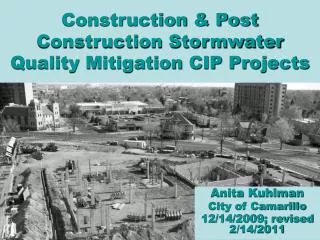 Construction &amp; Post Construction Stormwater Quality Mitigation CIP Projects