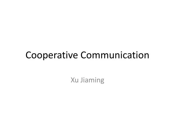cooperative communication