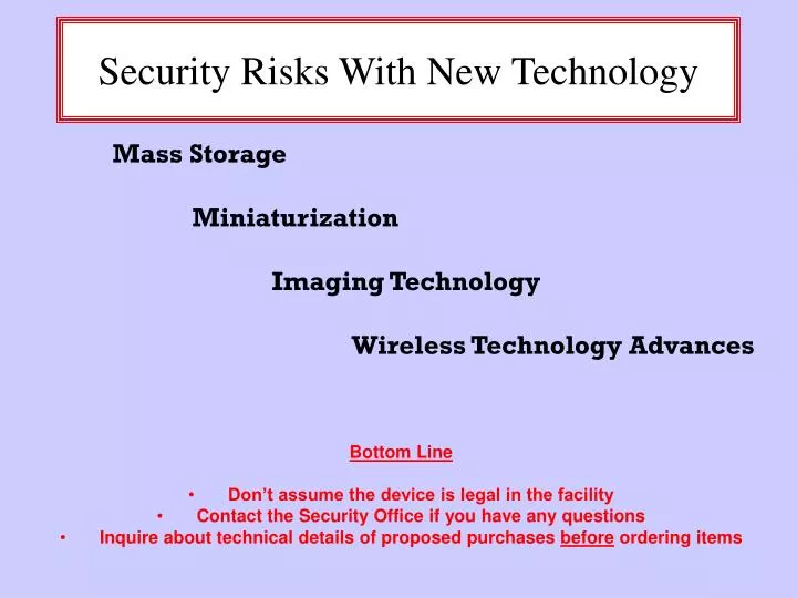 security risks with new technology