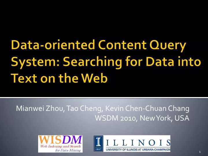 data oriented content query system searching for data into text on the web