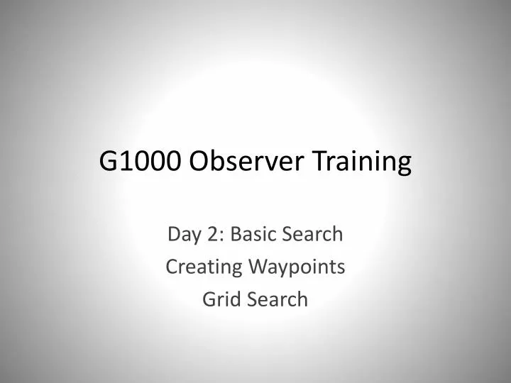 g1000 observer training