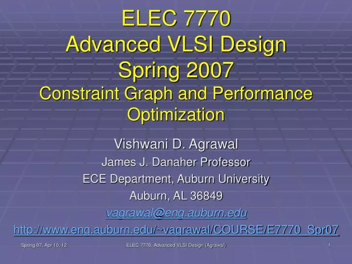 elec 7770 advanced vlsi design spring 2007 constraint graph and performance optimization
