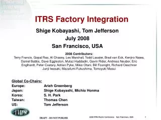 ITRS Factory Integration