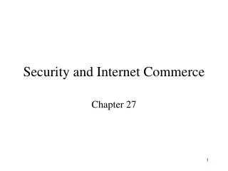Security and Internet Commerce