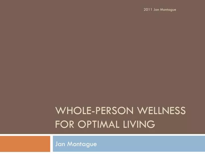whole person wellness for optimal living