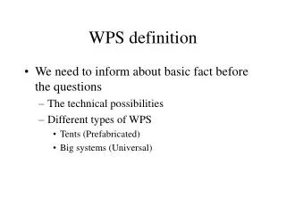 WPS definition