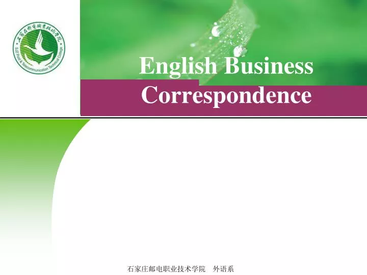 english business correspondence