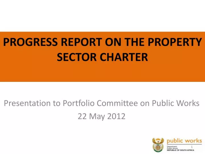 progress report on the property sector charter