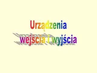 Urz?dzenia wej?cia i wyj?cia