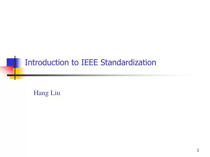 introduction to ieee standardization
