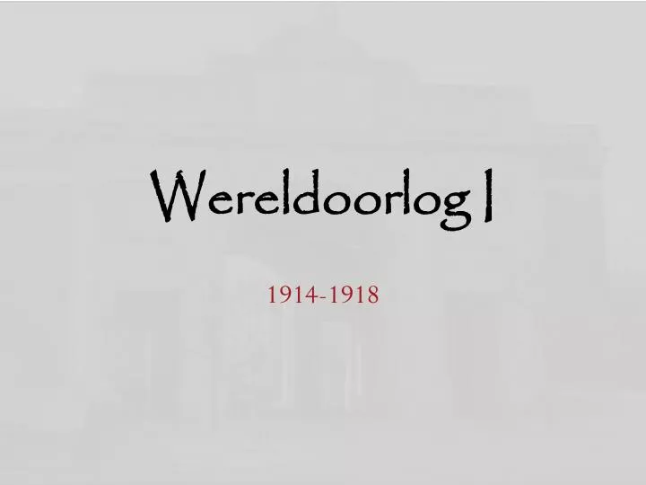 wereldoorlog i