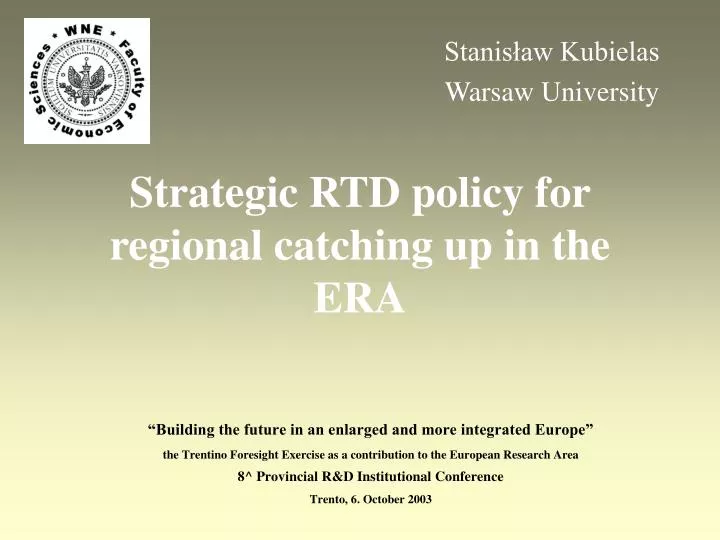 strategic rtd policy for regional catching up in the era
